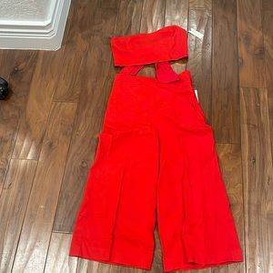 NWT, Maeve Tube top and wide leg pant set. Red size 8